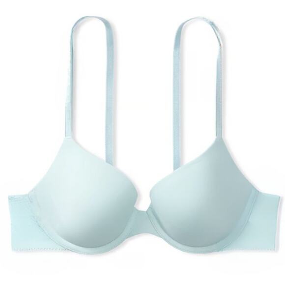 Victoria's Secret PINK Wear Everywhere Demi Cup T Shirt Bra Aqua Crystal… - Picture 2 of 3